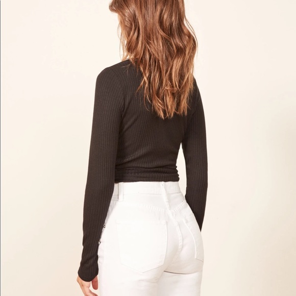 NWOT Reformation Petalo Long Sleeve Wrap Top - Picture 4 of 6